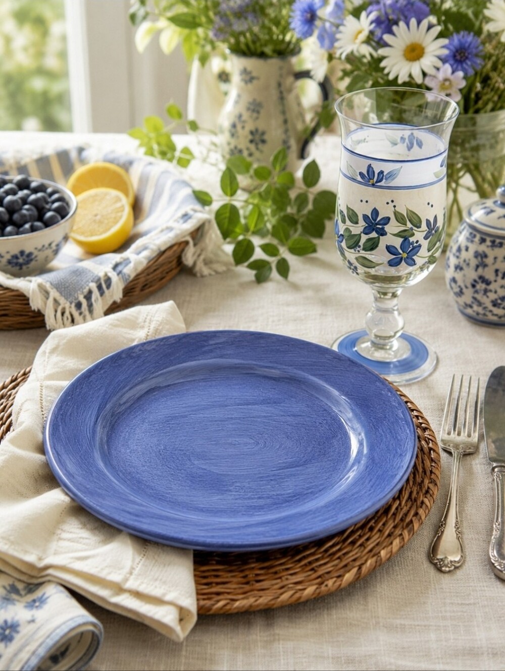 Pfaltzgraff Stonewash Blue Salad Plates Set of 3 8⅝" Made in Mexico Discontinued